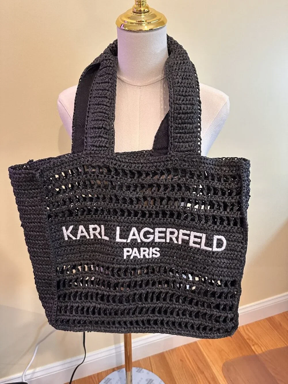 Karl Lagerfeld Woven Beach Bag, Tags on.